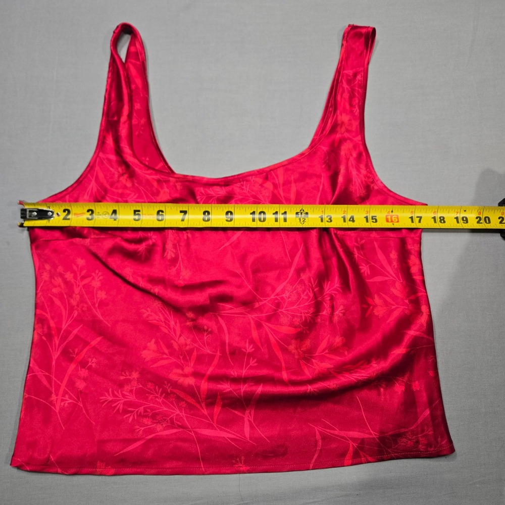 VTG Victorias Secret Red‎ Floral Satin Cami Tank Top Dark Romantic Y2K Romantic - Picture 3 of 6